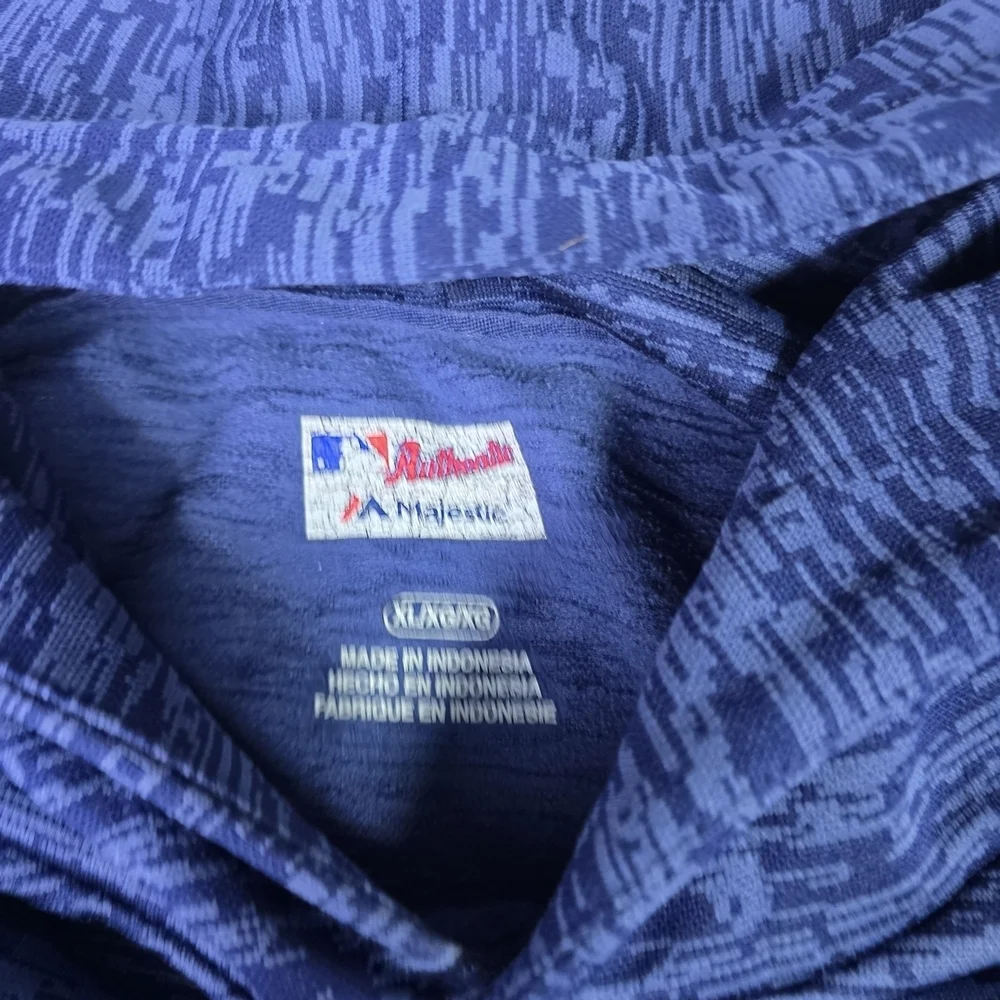 Mariners MLB Authentic Collection Navy Geometric Pullover Hoodie Majestic Sz XL